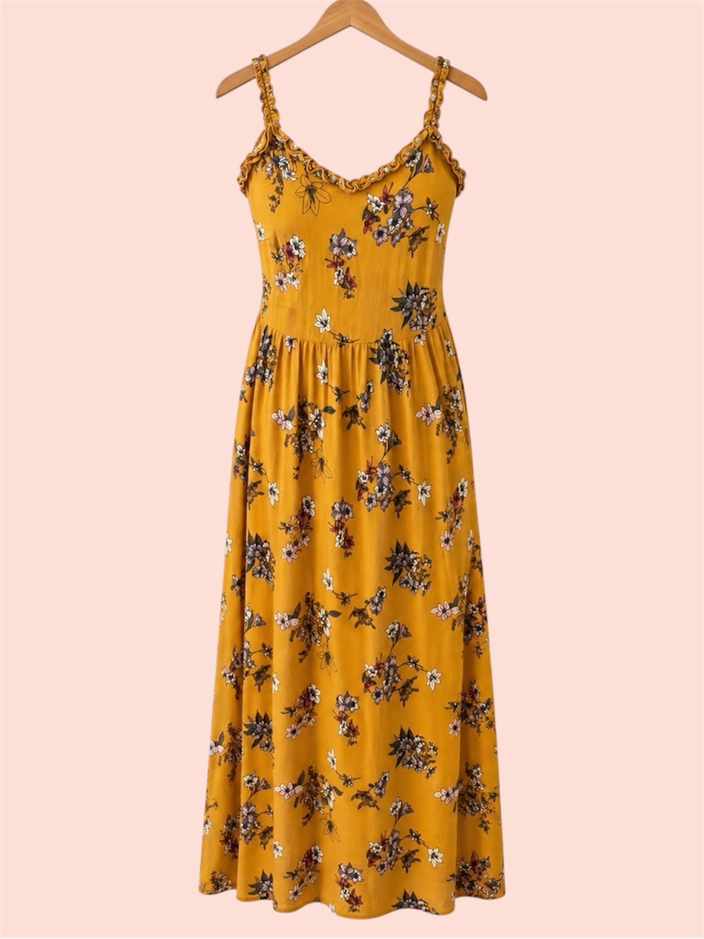 Yellow Floral Maxi Dress